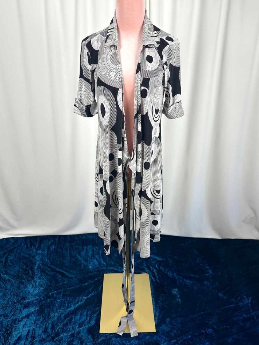 Vintage Y2K Intrigue New York Abstract Wrap Tie Dress XS/S - Picture 16 of 16